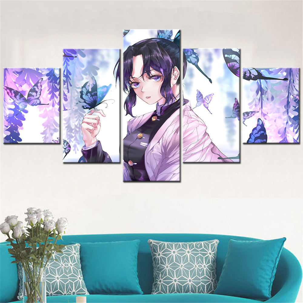 demon slayer - kimetsu no yaiba - 5 pieces wall art - kochou shinobu - demon slayer poster - demon slayer wall art