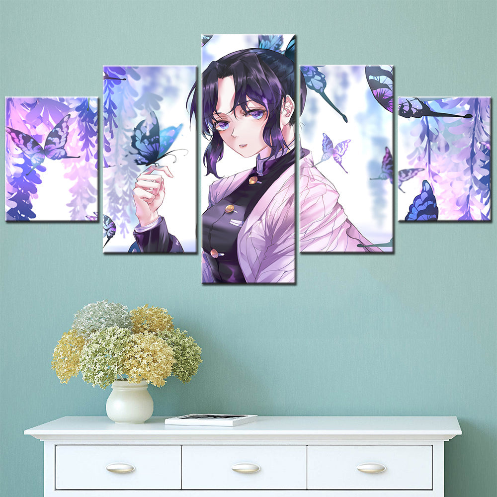 demon slayer - kimetsu no yaiba - 5 pieces wall art - kochou shinobu - demon slayer poster - demon slayer wall art