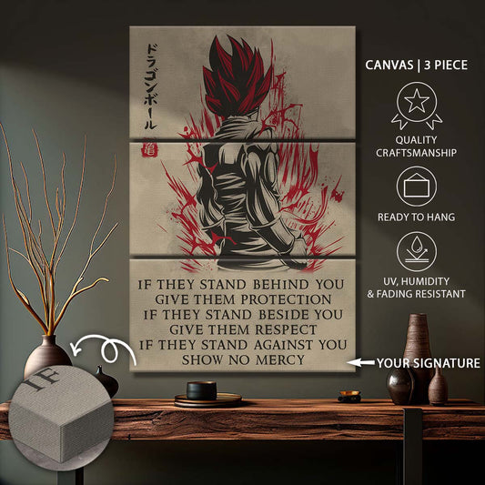 Dragon Ball - 3 Piece Wall Art - DR029 - IF - Vegeto - Super Saiyan God - Dragon Ball Canvas