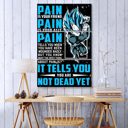 Dragon Ball - 3 Piece Wall Art - DR056 - Quitting Is Not - Vegeta - Super Saiyan Blue - Dragon Ball Canvas