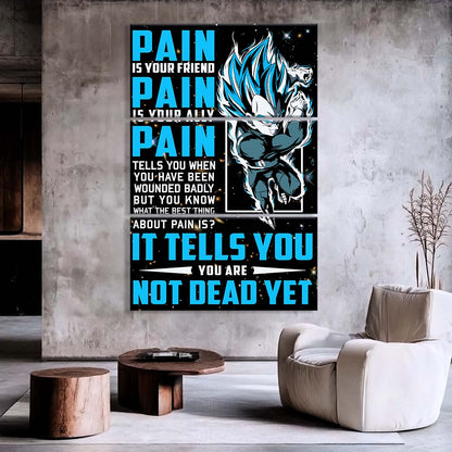 Dragon Ball - 3 Piece Wall Art - DR056 - Quitting Is Not - Vegeta - Super Saiyan Blue - Dragon Ball Canvas