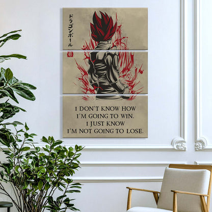 Dragon Ball - 3 Piece Wall Art - DR058 - I'm Not Going To Lose - Goku - Vegeta - Vegeto - Super Saiyan God - Dragon Ball Canvas