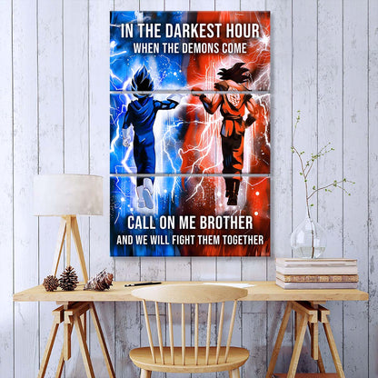 Dragon Ball - 3 Piece Wall Art - DR072 - Call On Me Brother - Goku - Vegeta - Dragon Ball Canvas