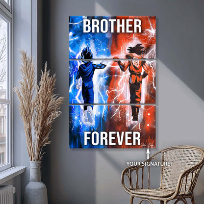 Dragon Ball - 3 Piece Wall Art - DR073 - Brother Forever - Goku - Vegeta - Dragon Ball Canvas
