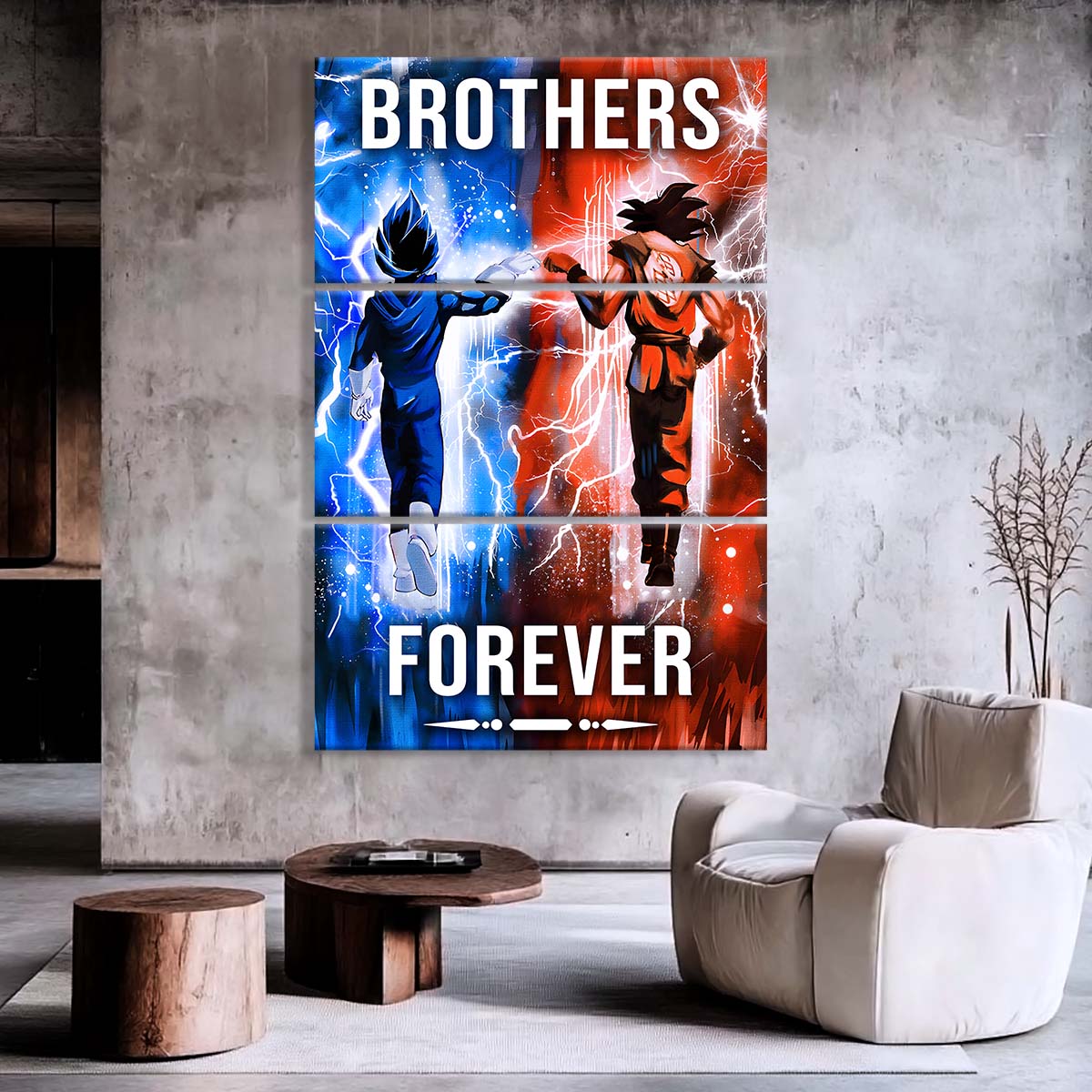 Dragon Ball - 3 Piece Wall Art - DR074 - Brothers Forever - Goku - Vegeta - Dragon Ball Canvas