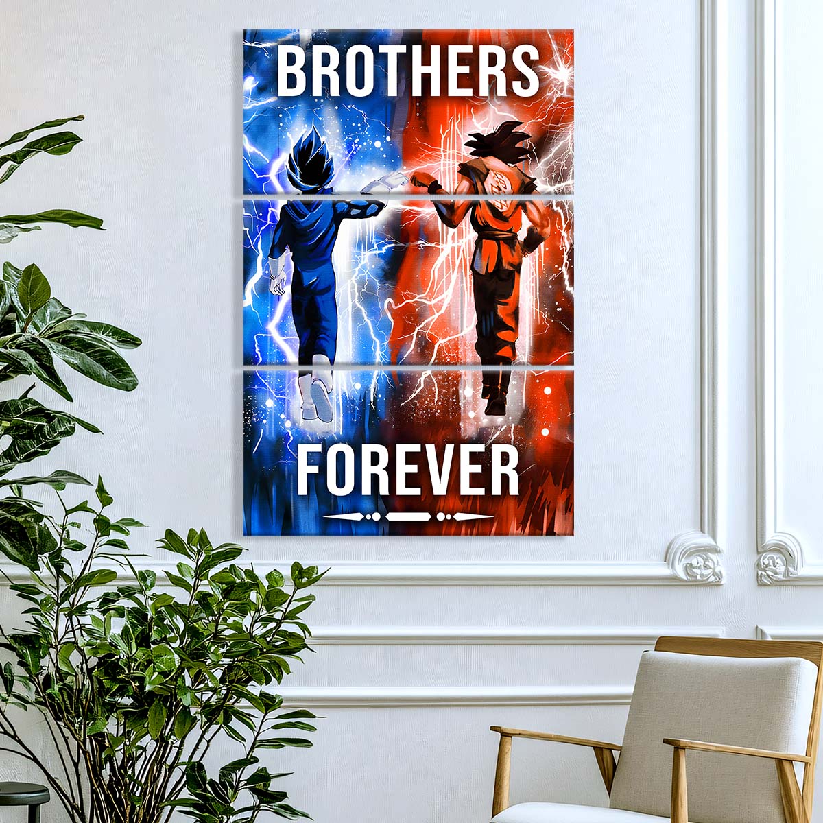 Dragon Ball - 3 Piece Wall Art - DR074 - Brothers Forever - Goku - Vegeta - Dragon Ball Canvas