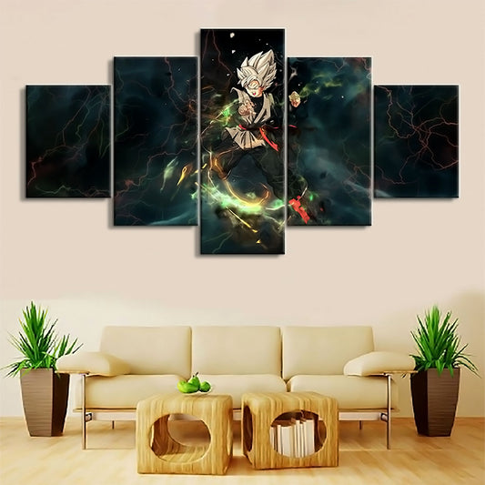 Dragon Ball - 5 Pieces Wall Art - Black Goku - Printed Wall Pictures Home Decor - Dragon Ball Poster - Dragon Ball Canvas