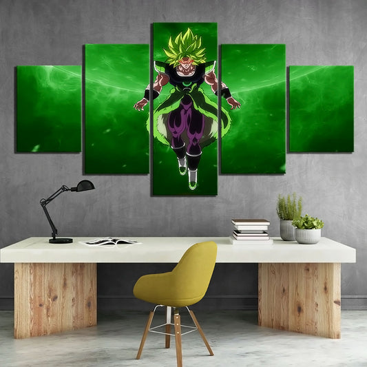 Dragon Ball - 5 Pieces Wall Art - Super Broly - Printed Wall Pictures Home Decor - Dragon Ball Poster - Dragon Ball Canvas