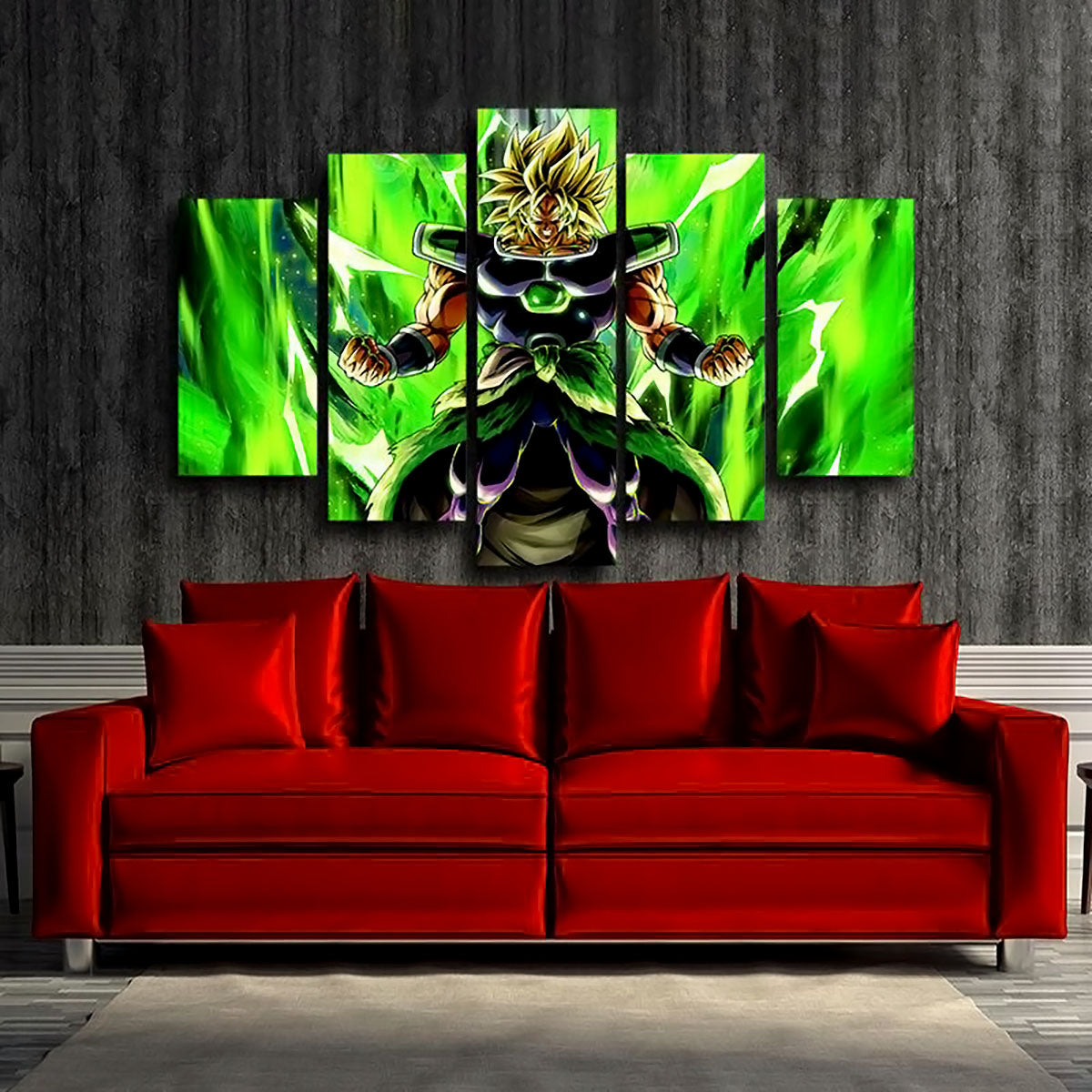 Dragon Ball - 5 Pieces Wall Art - Broly - Printed Wall Pictures Home Decor - Dragon Ball Poster - Dragon Ball Canvas