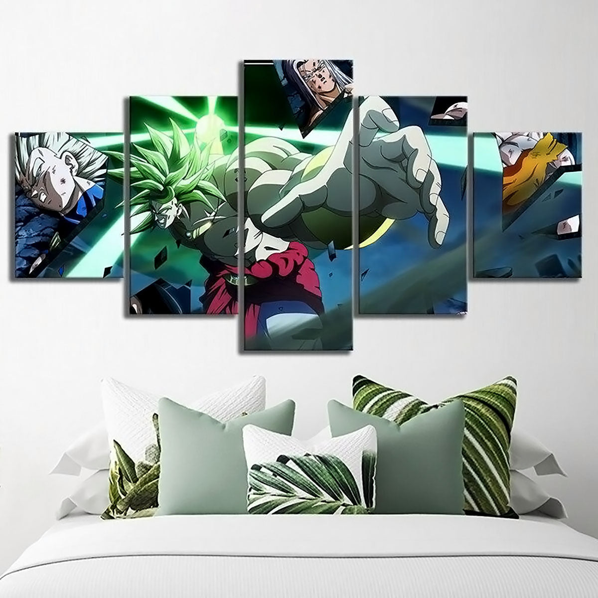Dragon Ball - 5 Pieces Wall Art - Broly - Goku - Vegeta - Trunk - Super Saiyan - Printed Wall Pictures Home Decor - Dragon Ball Poster - Dragon Ball Canvas
