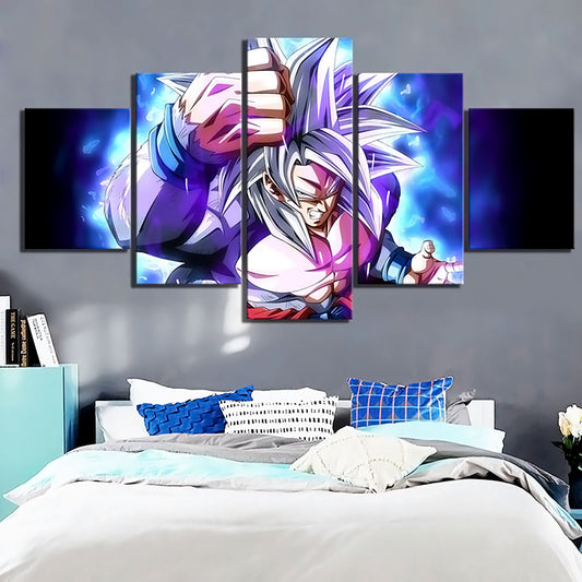 Dragon Ball - 5 Pieces Wall Art - Goku - Super Saiyan - Printed Wall Pictures Home Decor - Dragon Ball Poster - Dragon Ball Canvas