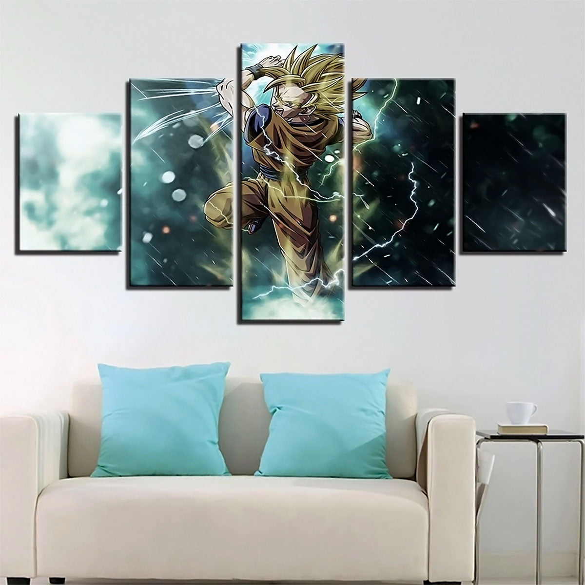 Dragon Ball - 5 Pieces Wall Art - Goku Super Saiyan 3 - Printed Wall Pictures Home Decor - Dragon Ball Poster - Dragon Ball Canvas