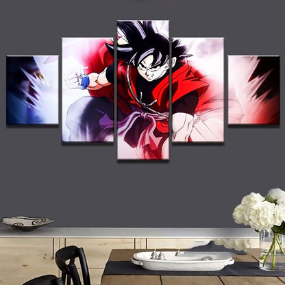 Dragon Ball - 5 Pieces Wall Art - Red Goku - Printed Wall Pictures Home Decor - Dragon Ball Poster - Dragon Ball Canvas