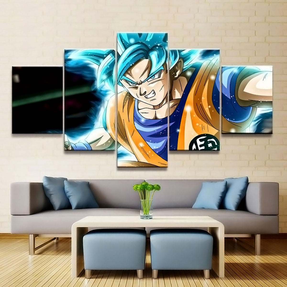 Dragon Ball - 5 Pieces Wall Art - Mastered Ultra Instinct Goku - Printed Wall Pictures Home Decor - Dragon Ball Poster - Dragon Ball Canvas