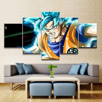 Dragon Ball - 5 Pieces Wall Art - Mastered Ultra Instinct Goku - Printed Wall Pictures Home Decor - Dragon Ball Poster - Dragon Ball Canvas