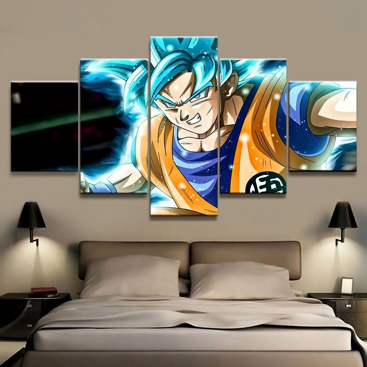 Dragon Ball - 5 Pieces Wall Art - Mastered Ultra Instinct Goku - Printed Wall Pictures Home Decor - Dragon Ball Poster - Dragon Ball Canvas