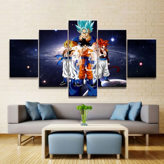 Dragon Ball - 5 Pieces Wall Art - Goku's Family - Printed Wall Pictures Home Decor - Dragon Ball Poster - Dragon Ball Canvas