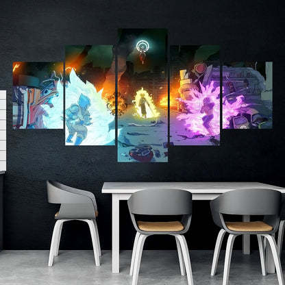 Dragon Ball - 5 Pieces Wall Art - Goku - Vegeta - Trunk - Fusion Zamasu - Printed Wall Pictures Home Decor - Dragon Ball Poster - Dragon Ball Canvas