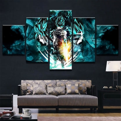 Dragon Ball - 5 Pieces Wall Art - Goku - Vegeta - Vegeto - Printed Wall Pictures Home Decor - Dragon Ball Poster - Dragon Ball Canvas