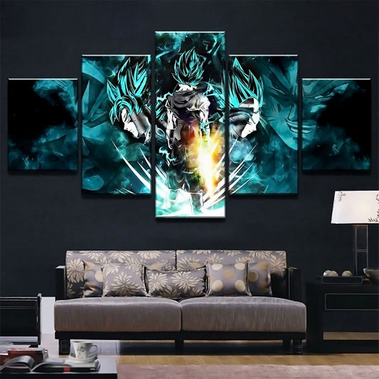 Dragon Ball - 5 Pieces Wall Art - Goku - Vegeta - Vegeto - Printed Wall Pictures Home Decor - Dragon Ball Poster - Dragon Ball Canvas