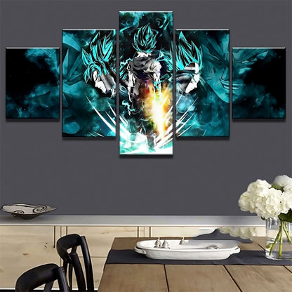 Dragon Ball - 5 Pieces Wall Art - Goku - Vegeta - Vegeto - Printed Wall Pictures Home Decor - Dragon Ball Poster - Dragon Ball Canvas