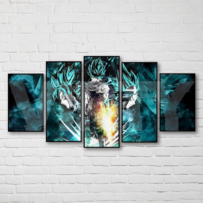 Dragon Ball - 5 Pieces Wall Art - Goku - Vegeta - Vegeto - Printed Wall Pictures Home Decor - Dragon Ball Poster - Dragon Ball Canvas