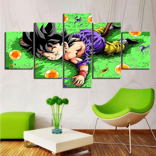 Dragon Ball - 5 Pieces Wall Art - Kid Goku - Printed Wall Pictures Home Decor - Dragon Ball Poster - Dragon Ball Canvas