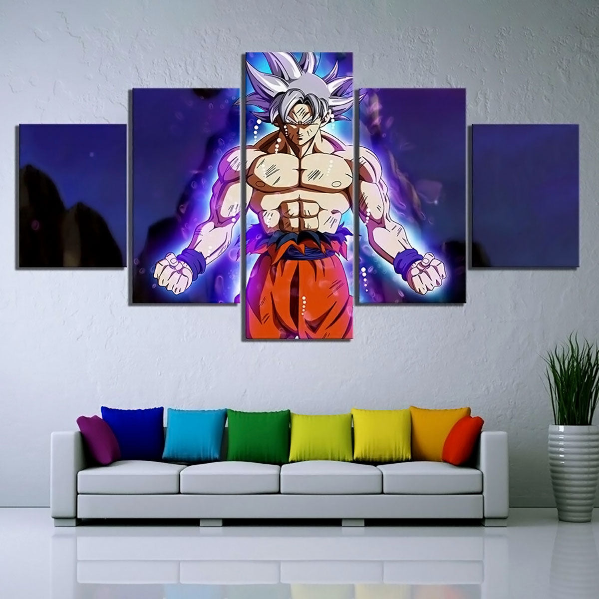 Dragon Ball - 5 Pieces Wall Art - Mastered Ultra Instinct Goku 1 - Printed Wall Pictures Home Decor - Dragon Ball Poster - Dragon Ball Canvas