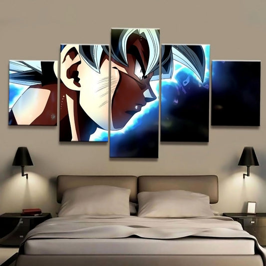 Dragon Ball - 5 Pieces Wall Art - Mastered Ultra Instinct Goku - Printed Wall Pictures Home Decor - Dragon Ball Poster - Dragon Ball Canvas