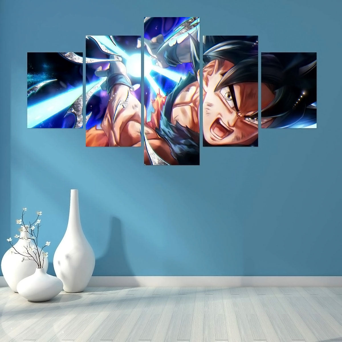 Dragon Ball - 5 Pieces Wall Art - Mastered Ultra Instinct Goku - Printed Wall Pictures Home Decor - Dragon Ball Poster - Dragon Ball Canvas