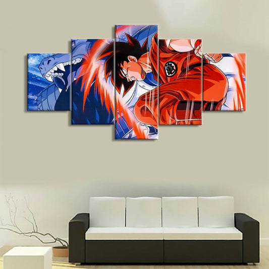 Dragon Ball - 5 Pieces Wall Art - Son Goku - Shenlong - Printed Wall Pictures Home Decor - Dragon Ball Poster - Dragon Ball Canvas