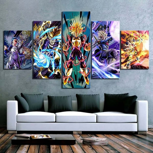 Dragon Ball - 5 Pieces Wall Art - Trunk - Super Saiyan - Printed Wall Pictures Home Decor - Dragon Ball Poster - Dragon Ball Canvas