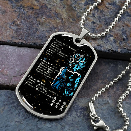 Dragon Ball - DRDL001 - 7 5 3 CODE - Goku - Supper Saiyan Blue - Dragon Ball Dog Tag - Military Ball Chain - Luxury Dog Tag