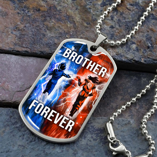 Dragon Ball - DRDL002 - Brother Forever - Goku - Vegeta - Dragon Ball Dog Tag - Military Ball Chain - Luxury Dog Tag