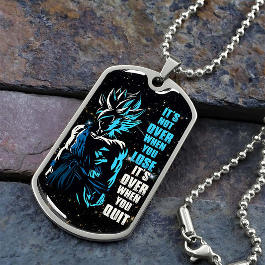 Dragon Ball - DRDL012 - It's Not Over When You Lose - Goku - Supper Saiyan Blue - Dragon Ball Dog Tag - Military Ball Chain - Luxury Dog Tag