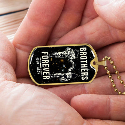 Dragon Ball - Josh - Aron - Brothers Forever - Goku - Vegeta - Dragon Ball Dog Tag - Military Ball Chain - Luxury Dog Tag