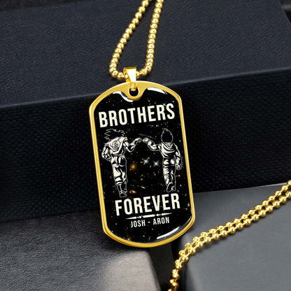 Dragon Ball - Josh - Aron - Brothers Forever - Goku - Vegeta - Dragon Ball Dog Tag - Military Ball Chain - Luxury Dog Tag