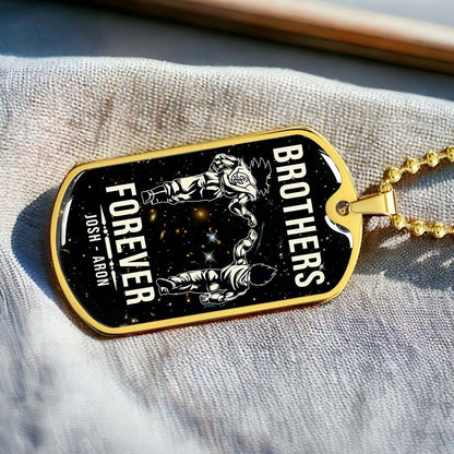 Dragon Ball - Josh - Aron - Brothers Forever - Goku - Vegeta - Dragon Ball Dog Tag - Military Ball Chain - Luxury Dog Tag