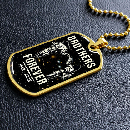 Dragon Ball - Josh - Aron - Brothers Forever - Goku - Vegeta - Dragon Ball Dog Tag - Military Ball Chain - Luxury Dog Tag