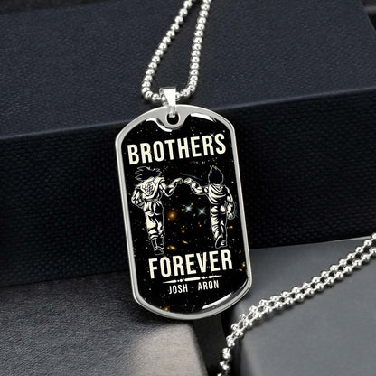 Dragon Ball - Josh - Aron - Brothers Forever - Goku - Vegeta - Dragon Ball Dog Tag - Military Ball Chain - Luxury Dog Tag