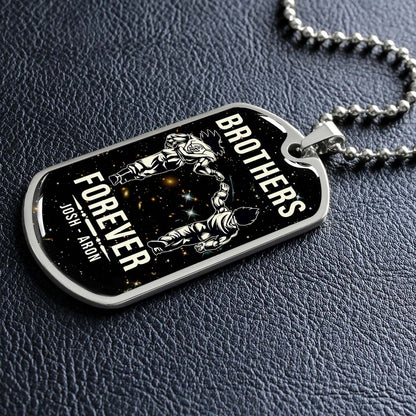 Dragon Ball - Josh - Aron - Brothers Forever - Goku - Vegeta - Dragon Ball Dog Tag - Military Ball Chain - Luxury Dog Tag