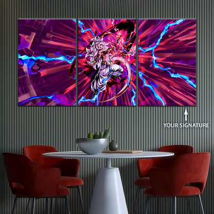 Dragon Ball FighterZ Android 21 Evil Form Canvas Wall Art - 5 Piece Split Panel DBZ Anime Poster - Ready to Hang Living Room Man Cave Decor - DR5001
