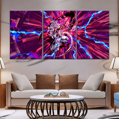 Dragon Ball FighterZ Android 21 Evil Form Canvas Wall Art - 5 Piece Split Panel DBZ Anime Poster - Ready to Hang Living Room Man Cave Decor - DR5001