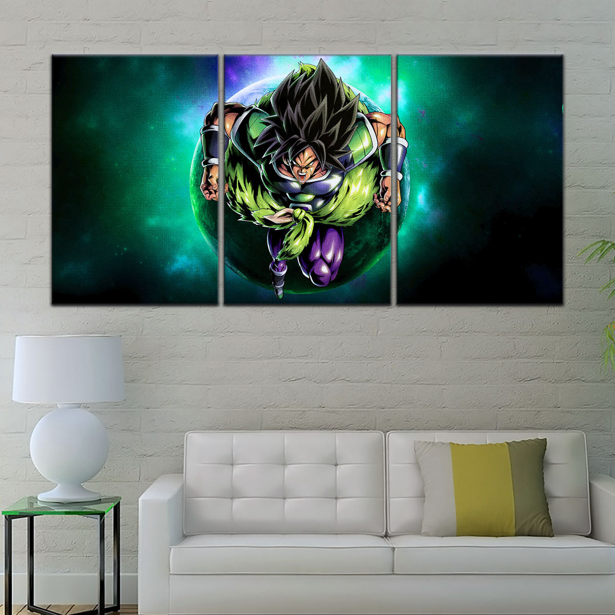 Dragon Ball Super Broly Unleashed Canvas Wall Art - 5 Piece Split Panel DBZ Anime Poster - Framed Ready to Hang Living Room Man Cave Decor - DR5015