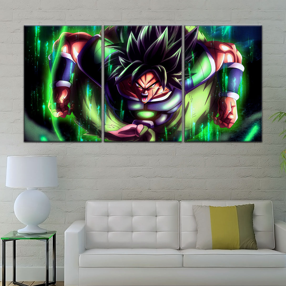 Dragon Ball Super Broly Unleashed Canvas Wall Art - 5 Piece Split Panel DBZ Anime Poster - Framed Ready to Hang Living Room Man Cave Decor - DR5017