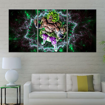 Dragon Ball Super Broly Unleashed Canvas Wall Art - 5 Piece Split Panel DBZ Anime Poster - Framed Ready to Hang Living Room Man Cave Decor - DR5018