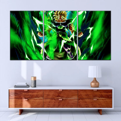Dragon Ball Super Broly Unleashed Canvas Wall Art - 5 Piece Split Panel DBZ Anime Poster - Framed Ready to Hang Living Room Man Cave Decor - DR5021
