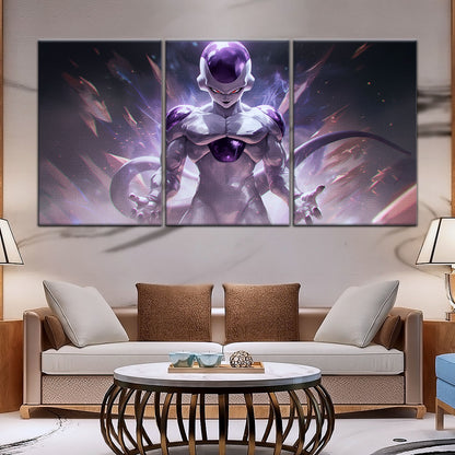 Dragon Ball Super Frieza Final Form Canvas Wall Art - 5 Piece Split Panel DBZ Anime Poster - Framed Ready to Hang Living Room Man Cave Decor - DR5026