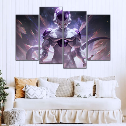 Dragon Ball Super Frieza Final Form Canvas Wall Art - 5 Piece Split Panel DBZ Anime Poster - Framed Ready to Hang Living Room Man Cave Decor - DR5026