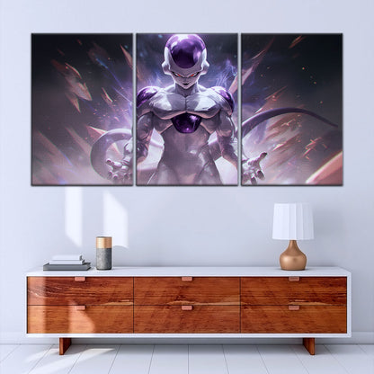 Dragon Ball Super Frieza Final Form Canvas Wall Art - 5 Piece Split Panel DBZ Anime Poster - Framed Ready to Hang Living Room Man Cave Decor - DR5026